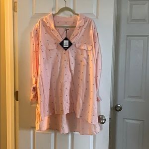 Ava&Viv size 3x tunic length button up shirt